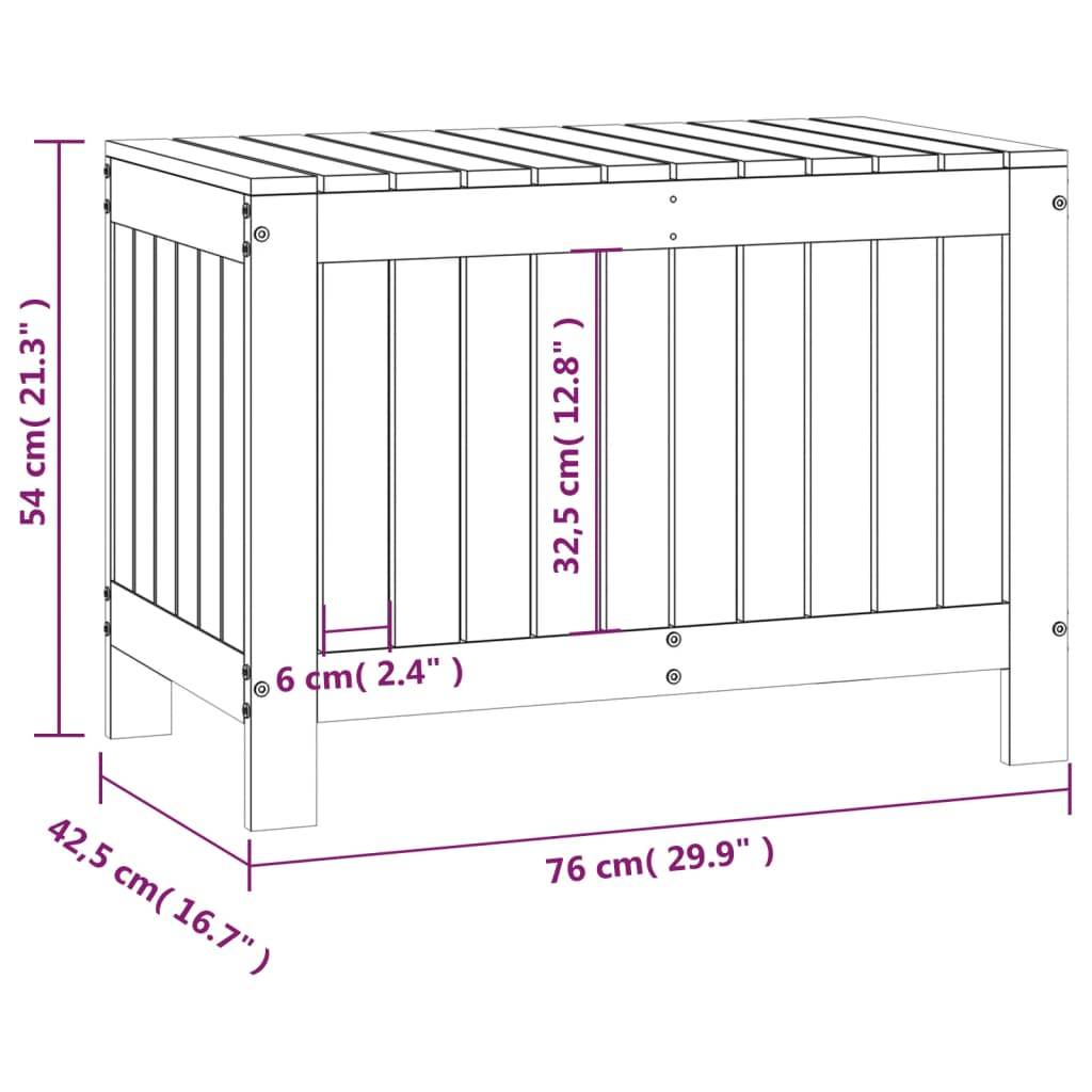 vidaXL Gartentruhe Weiß 76x42,5x54 cm Massivholz Kiefer