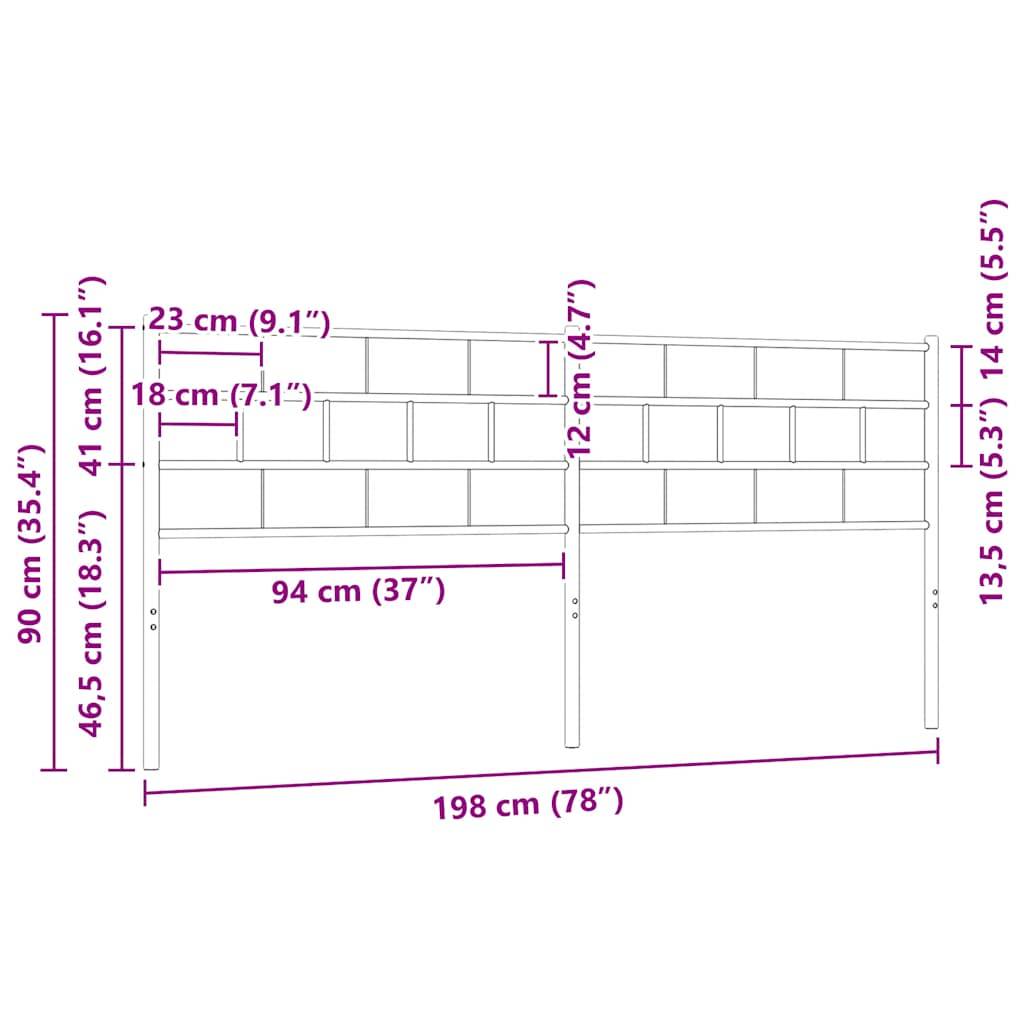 vidaXL Kopfteil Metall Weiß 193 cm