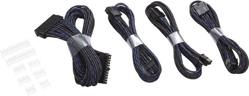 Extension cable set, 500mm, S-pattern - black/blue