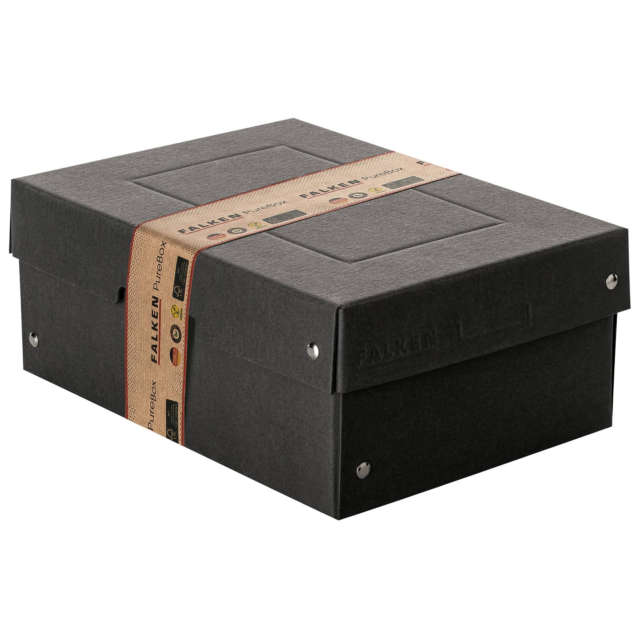 Falken 5x PURE Box Black DIN A5, Füllhöhe 100 mm schwarz - Schwarz - 22001720F