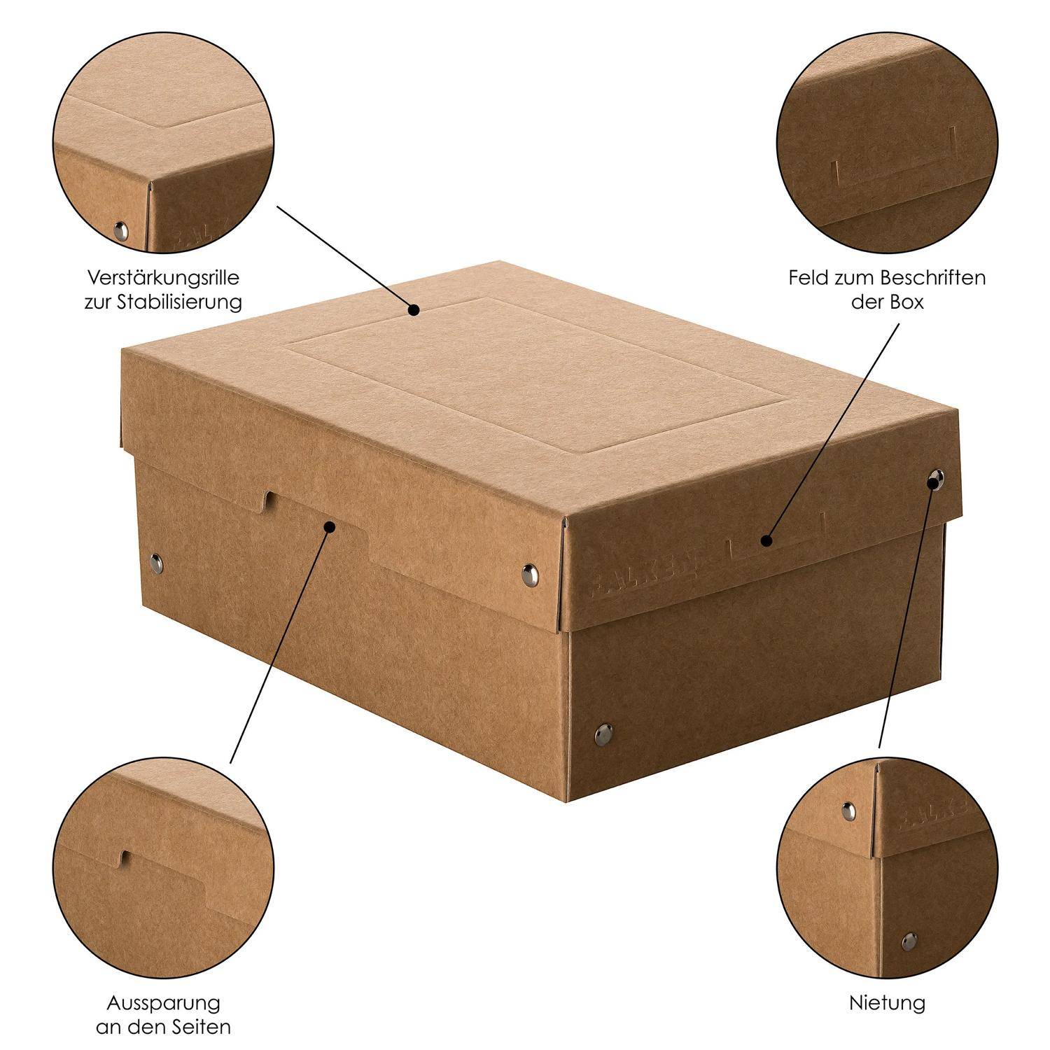 Falken 5x PURE Box Nature DIN A5, Füllhöhe 100 mm braun - Braun - 22001816F