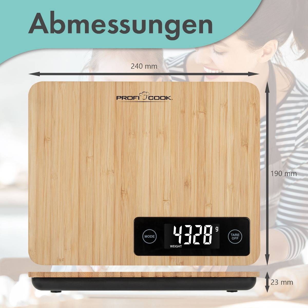 ProfiCook Bambus-Küchenwaage PC-KW 1271