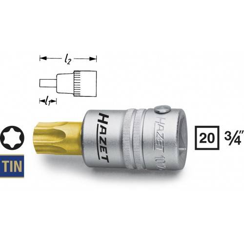 HAZET Schraubendreher-Steckschlüsseleinsatz ∙ TORX® 1012-T90 ∙ Vierkant hohl 20 mm (3/4 Zoll) ∙ Innen TORX® Profil ∙ T90