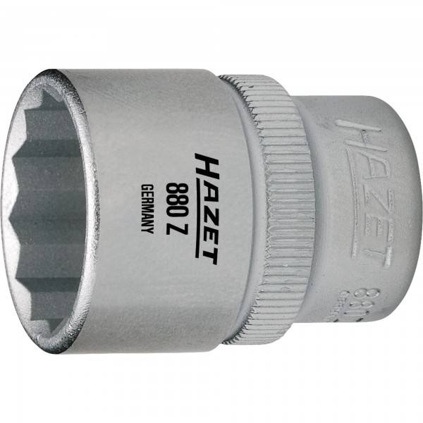 HAZET Steckschlüsseleinsatz ∙ Doppelsechskant 880AZ-1/2 ∙ Vierkant hohl 10 mm (3/8 Zoll) ∙ Außen Doppel-Sechskant-Tracti