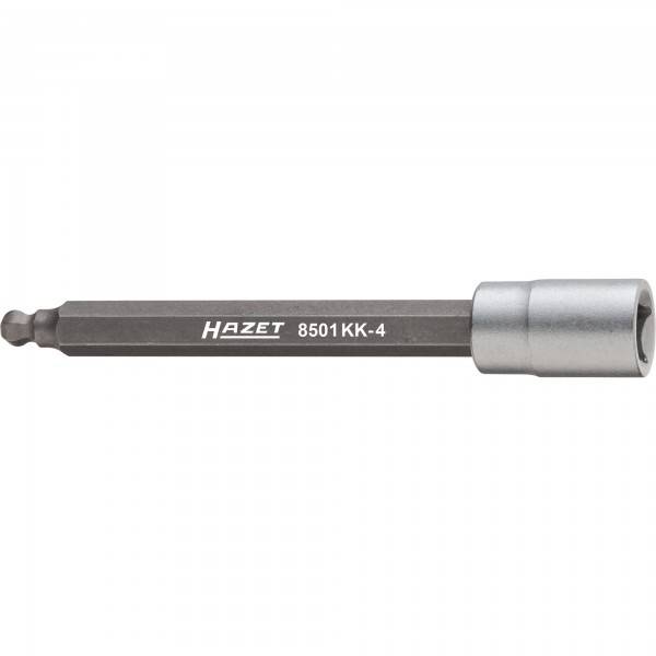 HAZET Drehzahlsensor Kugelkopf Schraubendreher-Steckschlüsseleinsatz 8501KK-4 ∙ Vierkant hohl 6,3 mm (1/4 Zoll) ∙ Innen
