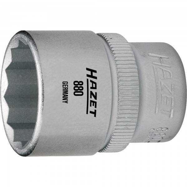 HAZET Steckschlüsseleinsatz ∙ Doppelsechskant 880A-5/16 ∙ Vierkant hohl 10 mm (3/8 Zoll) ∙ Außen Doppel-Sechskant-Tracti