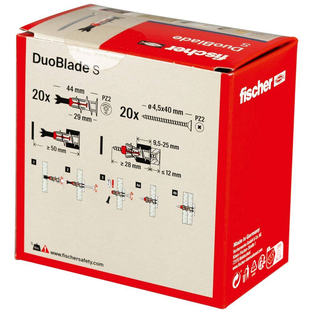 DUOBLADE S - Spreizdübel - Beton - Grau - 4,4 cm - 5 cm - 20 Stück(e)