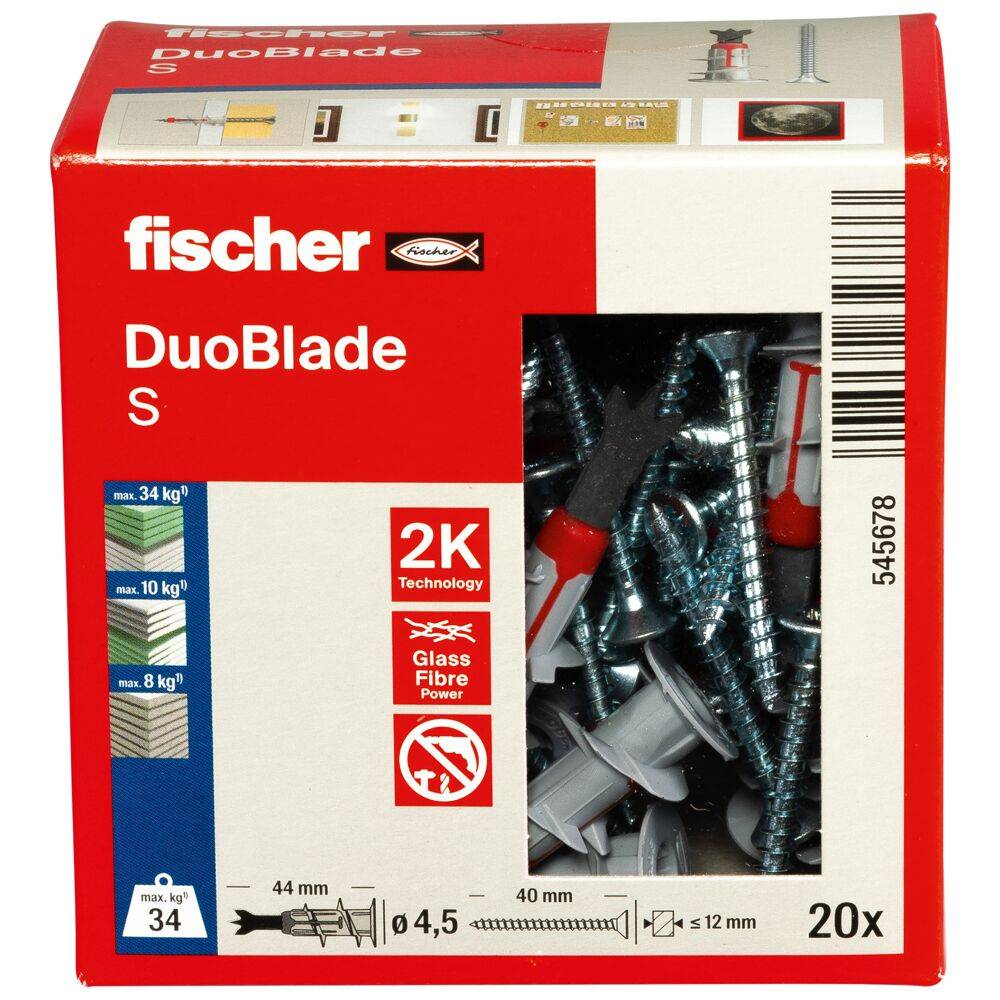 DUOBLADE S - Spreizdübel - Beton - Grau - 4,4 cm - 5 cm - 20 Stück(e)