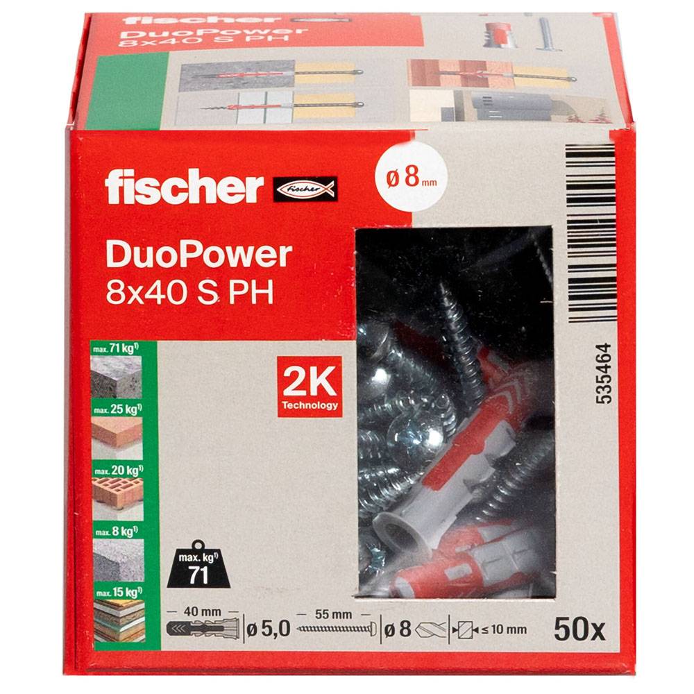 fischer 535464 DuoPower S PH LD 2-Komponenten-Dübel 50 St.mit Schraube
