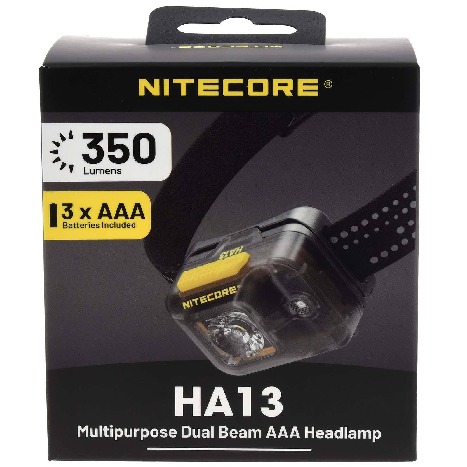 Nitecore HA13 LED Kopflampe, Stirnlampe, Headlamp, max. 350 Lumen, Li-Ion