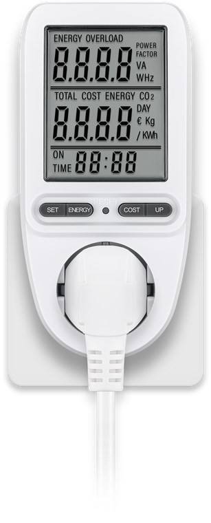 Digitales Energiekostenmessgerät Pro, zur Messung des Stromverbrauchs und Stromkosten von elektrischen Haushaltsgeräten