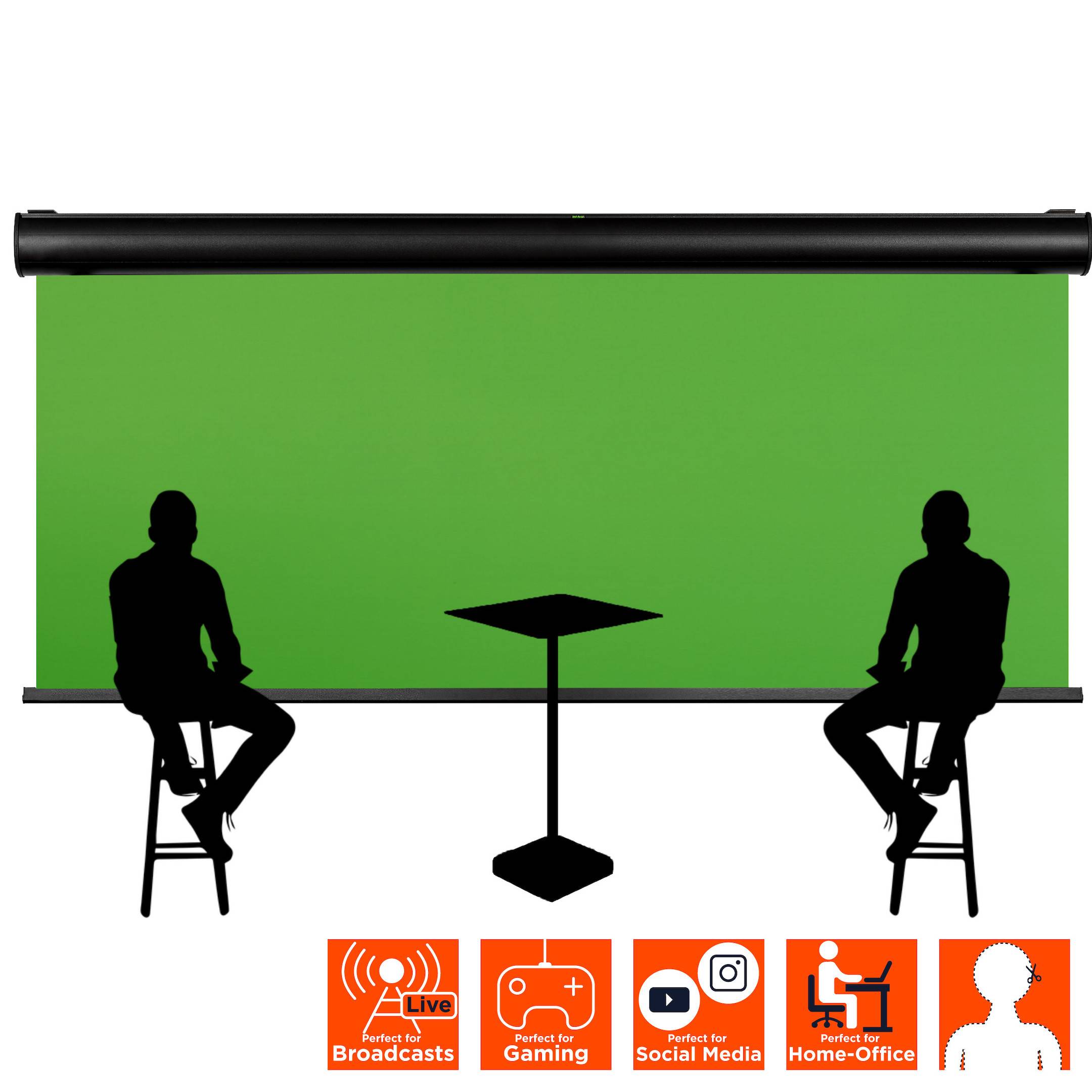 celexon Motor Chroma Key Green Screen 400 x 300 cm