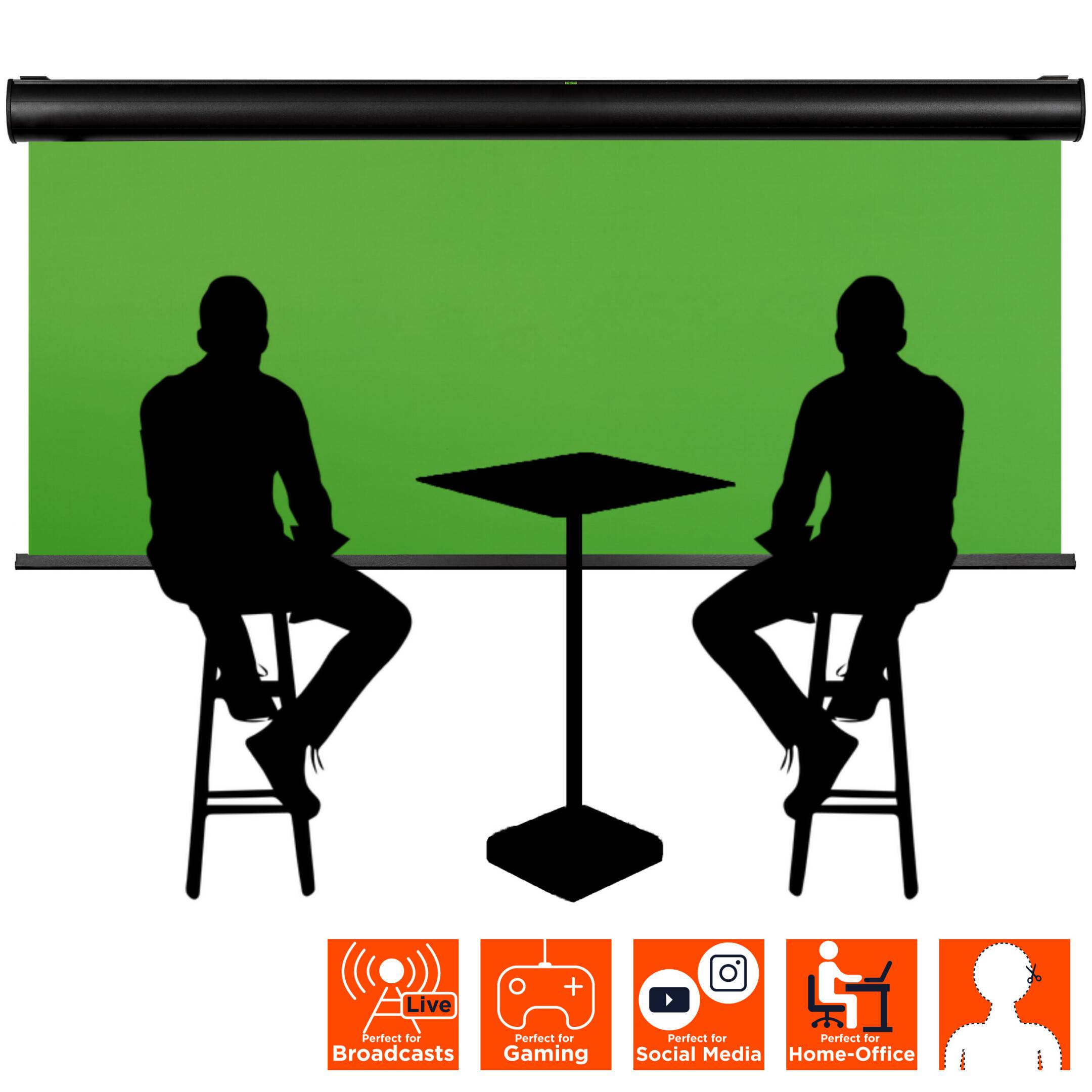 celexon Motor Chroma Key Green Screen 300 x 225 cm
