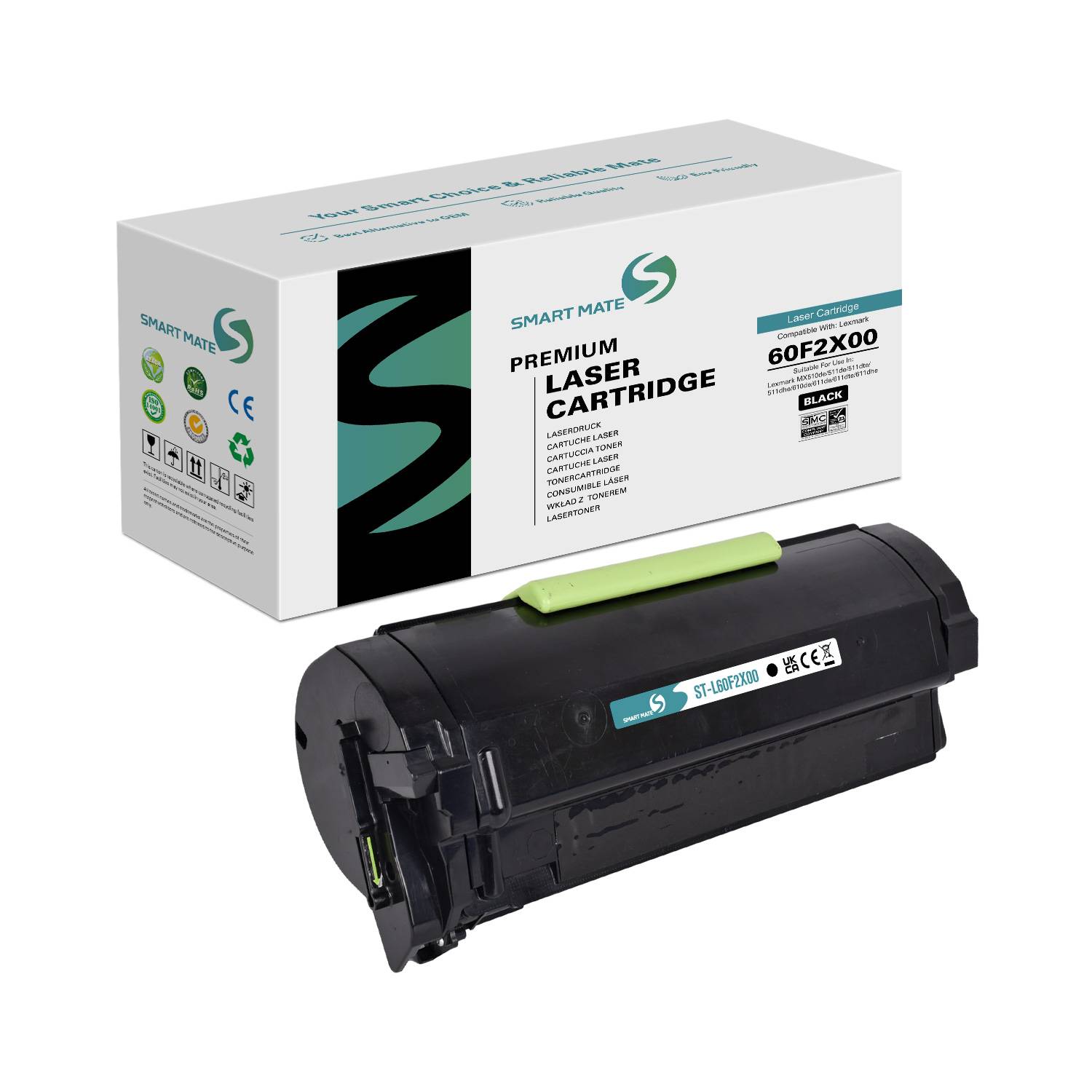 SmartMate wiederaufbereiteter Laser Toner Patrone für Lexmark 60F2X00 Schwarz