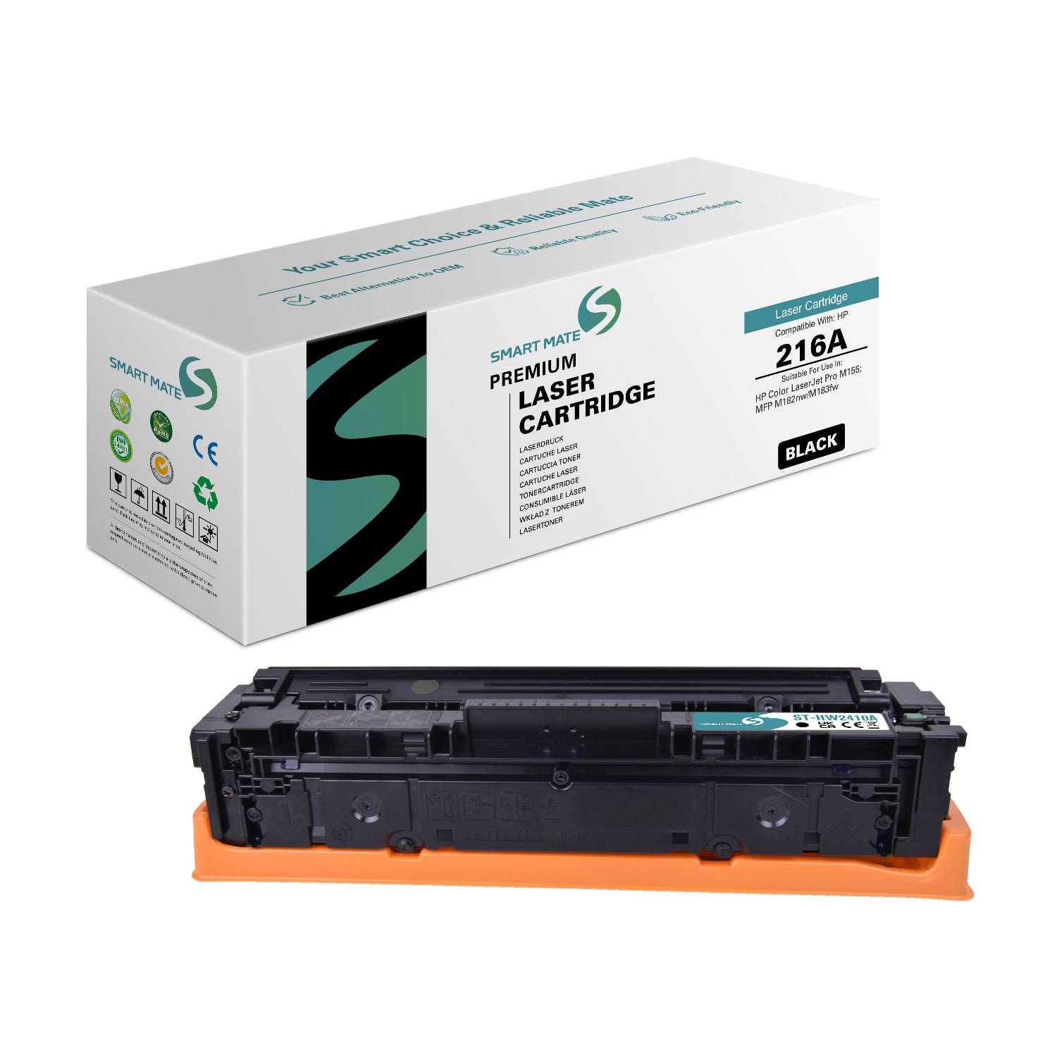 SmartMate wiederaufbereiteter Laser Toner Patrone für HP W2410A (216A) Schwarz