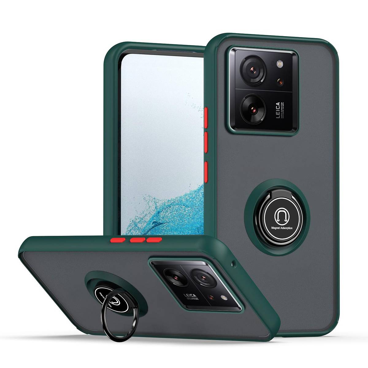 Für Xiaomi 13 T / 13 T Pro Design TPU / PC Handy Hülle Cover + Ring