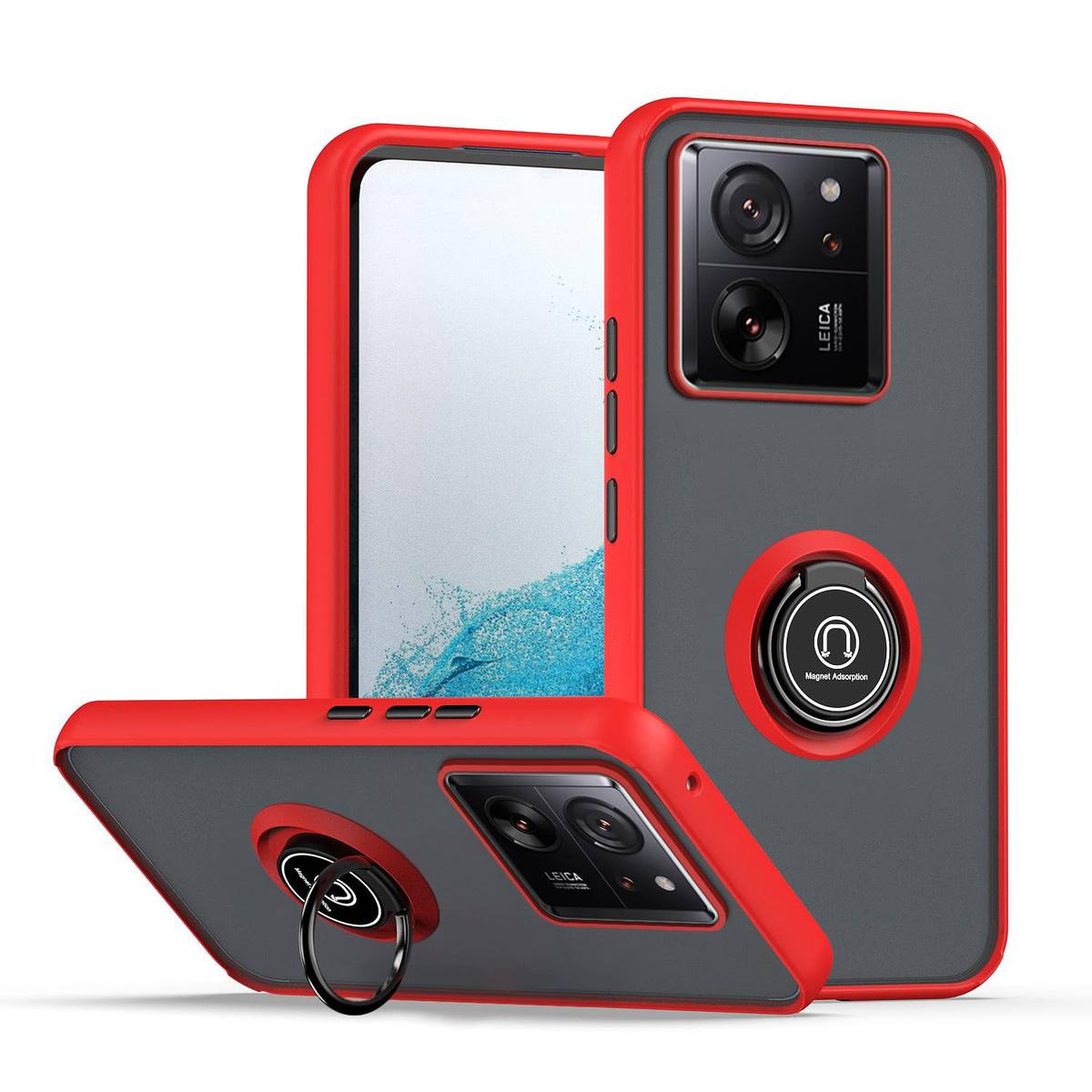 Für Xiaomi 13 T / 13 T Pro Design TPU / PC Handy Hülle Cover + Ring
