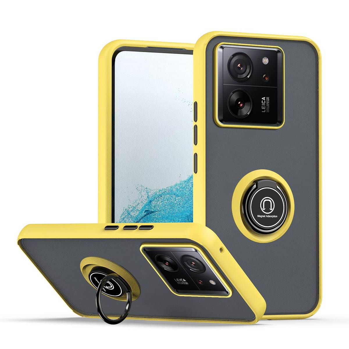 Für Xiaomi 13 T / 13 T Pro Design TPU / PC Handy Hülle Cover + Ring