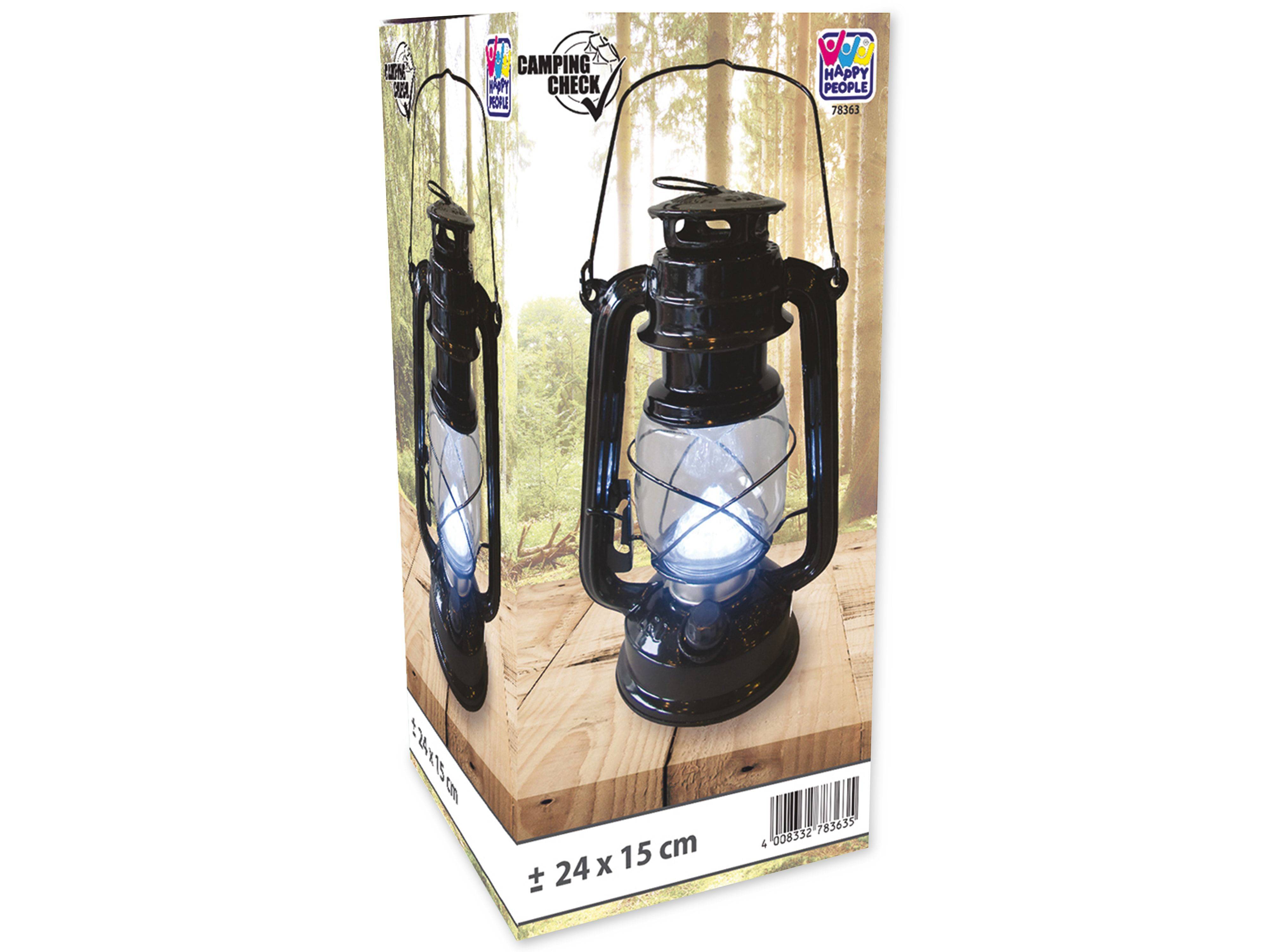 HAPPY PEOPLE LED-Campingleuchte, batteriebetrieben, 12 LEDs, Dimmfunktion, schwarz