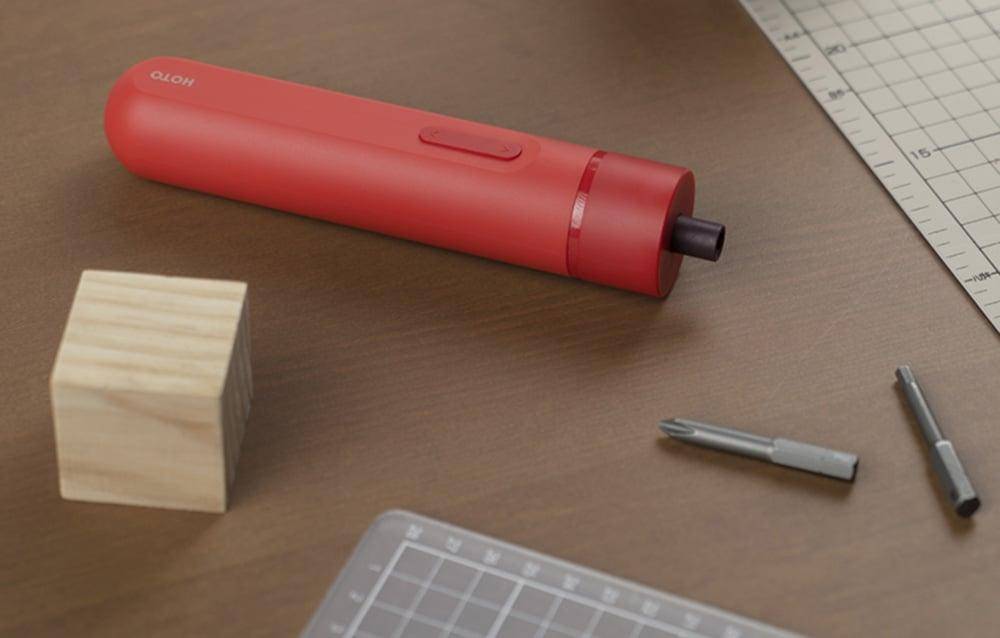 HOTO Cordless Screwdriver Lite, Akku Schraubendreher, 3,6V, rot