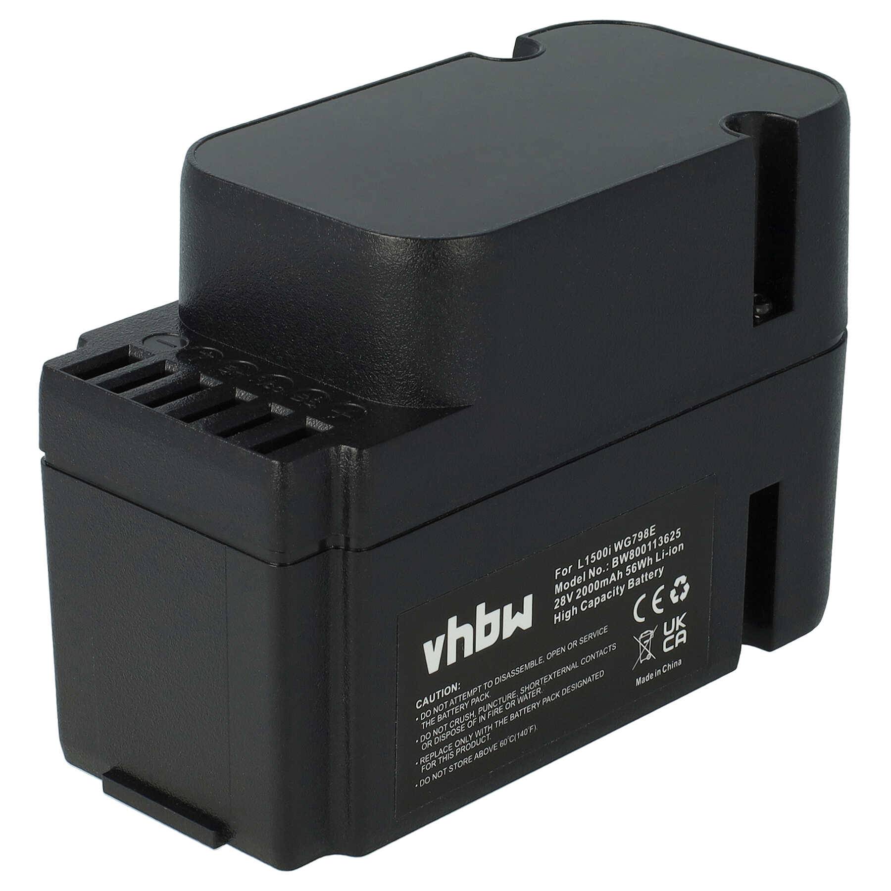 vhbw Akku Ersatz für Worx WA3226 für Rasenmäher (2000mAh, 28V, Li-Ion)