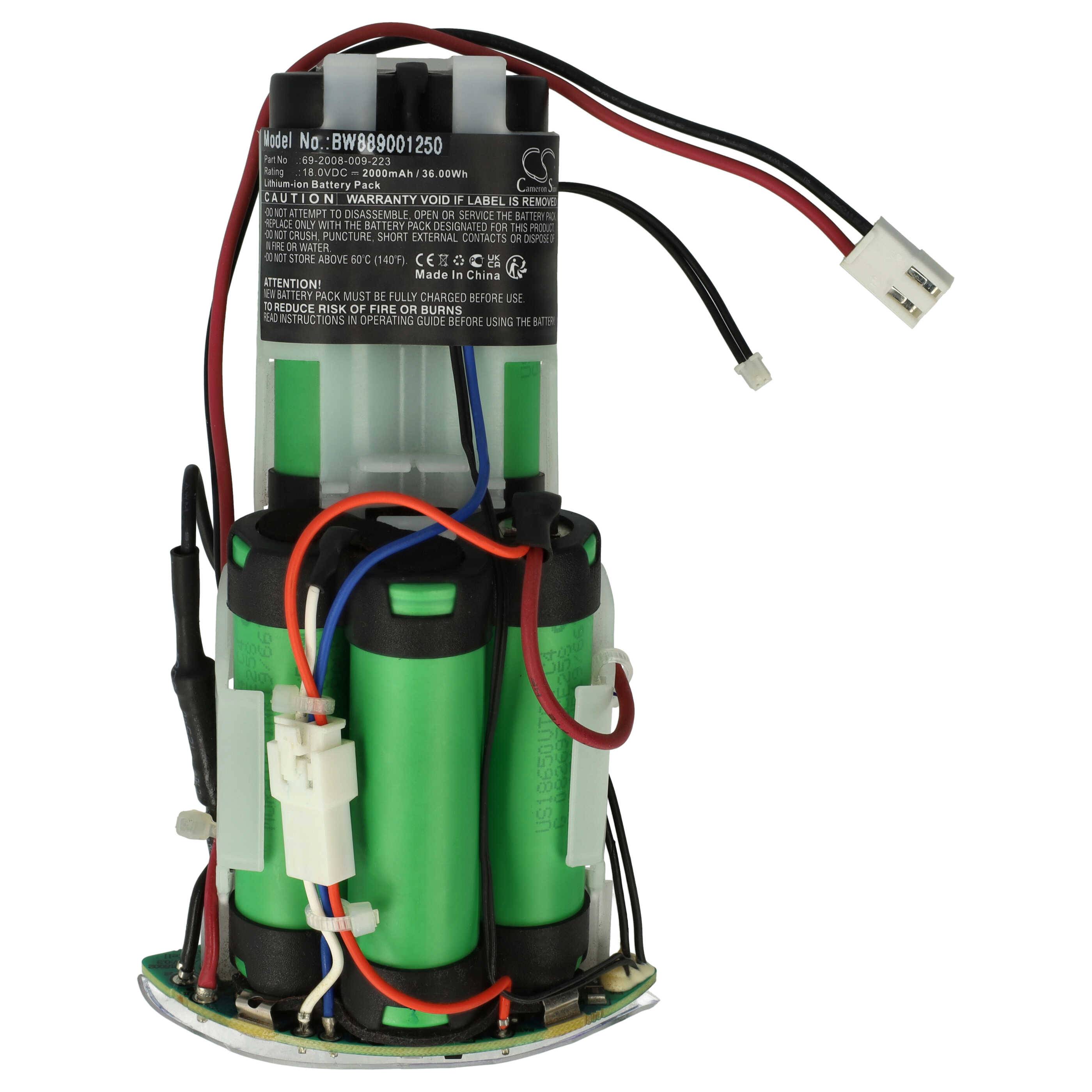 vhbw Akku kompatibel mit Philips FC6404/01WEU, FC6405/01, FC6405, FC6404/01, FC6401 Staubsauger (2000 mAh, 18 V, Li-Ion)