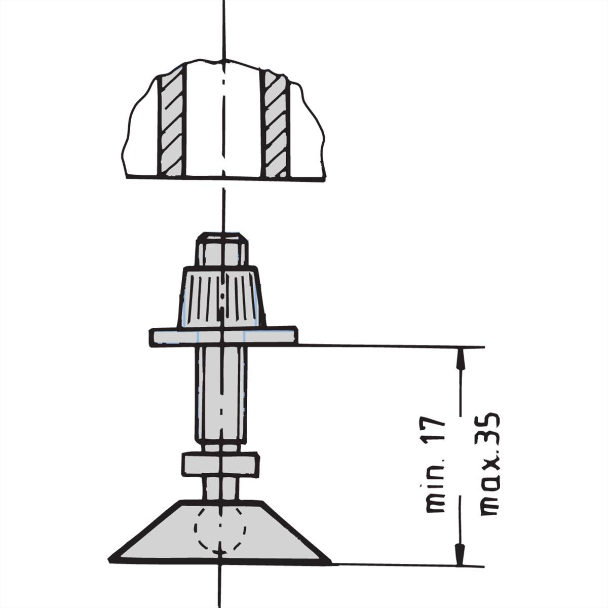 SCHROFF NIVELLIERFUESSE-SET 4STK