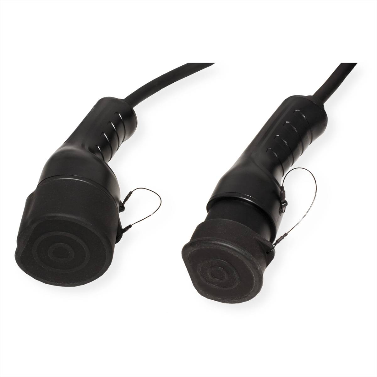 ROLINE E-Auto Ladekabel Typ2, 1-phasig, 250VAC (1P+N+E), 32 A, 7,4 kW, Spiralkabel, 5 m