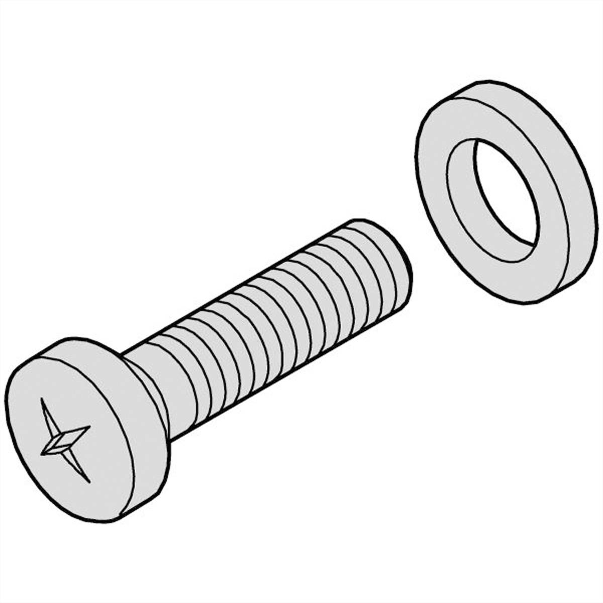 SCHROFF Schraube + Schraubensicherungsscheibe - SCHRAUBE+S.SCHEIBE 100S 19 Schränke &amp, VME