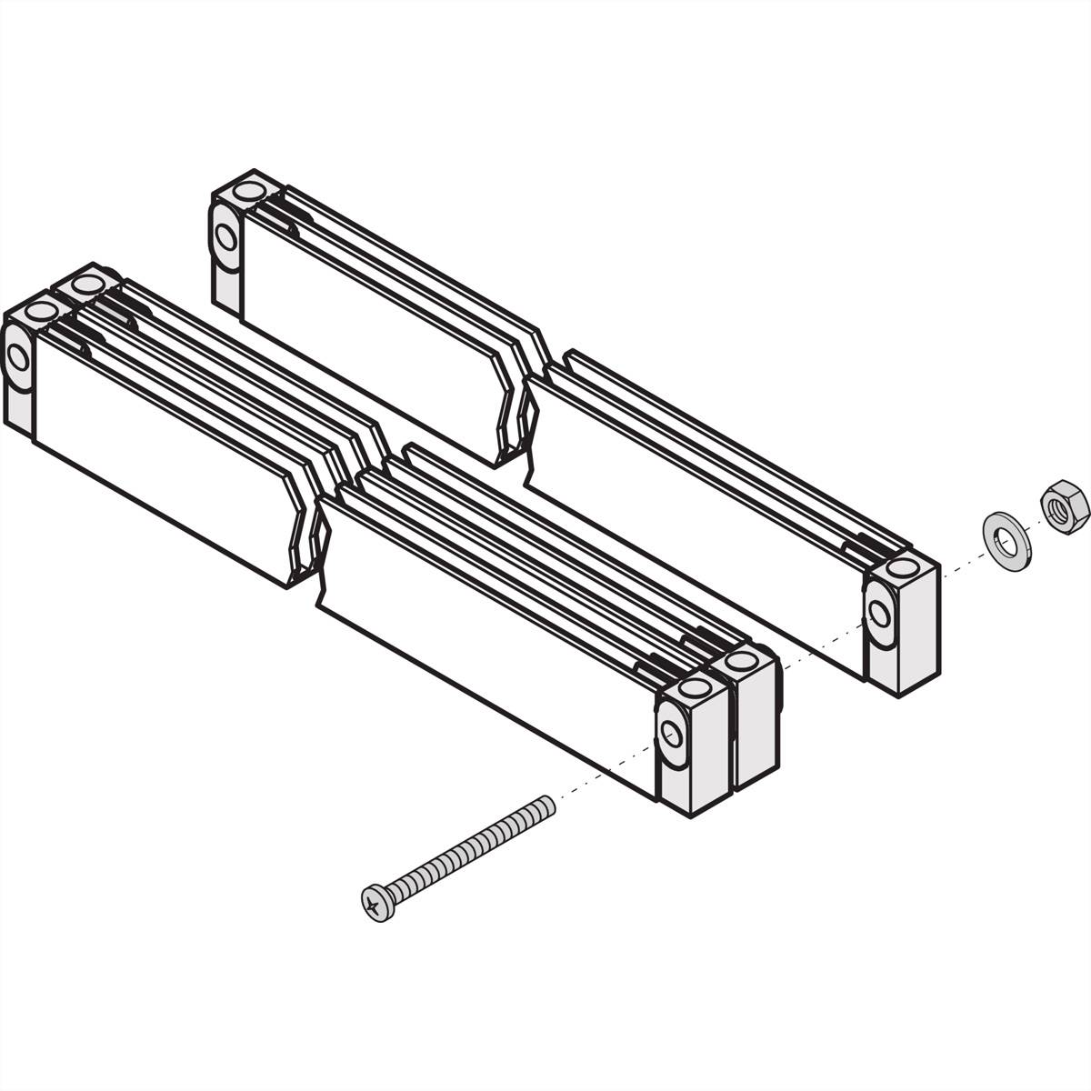 SCHROFF Befestigung mit Isolieranschlag für Stromschiene 1-, 2-polig - BEFEST.ANSCHLAG STROMSCH.4ST