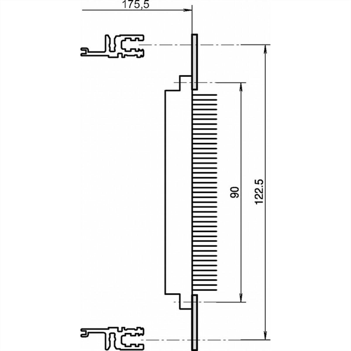 SCHROFF Lochschiene für Steckverbinder nach EN 60603-2 (DIN 41612) - LOCHSCH.84HP F DIN41612 4ST