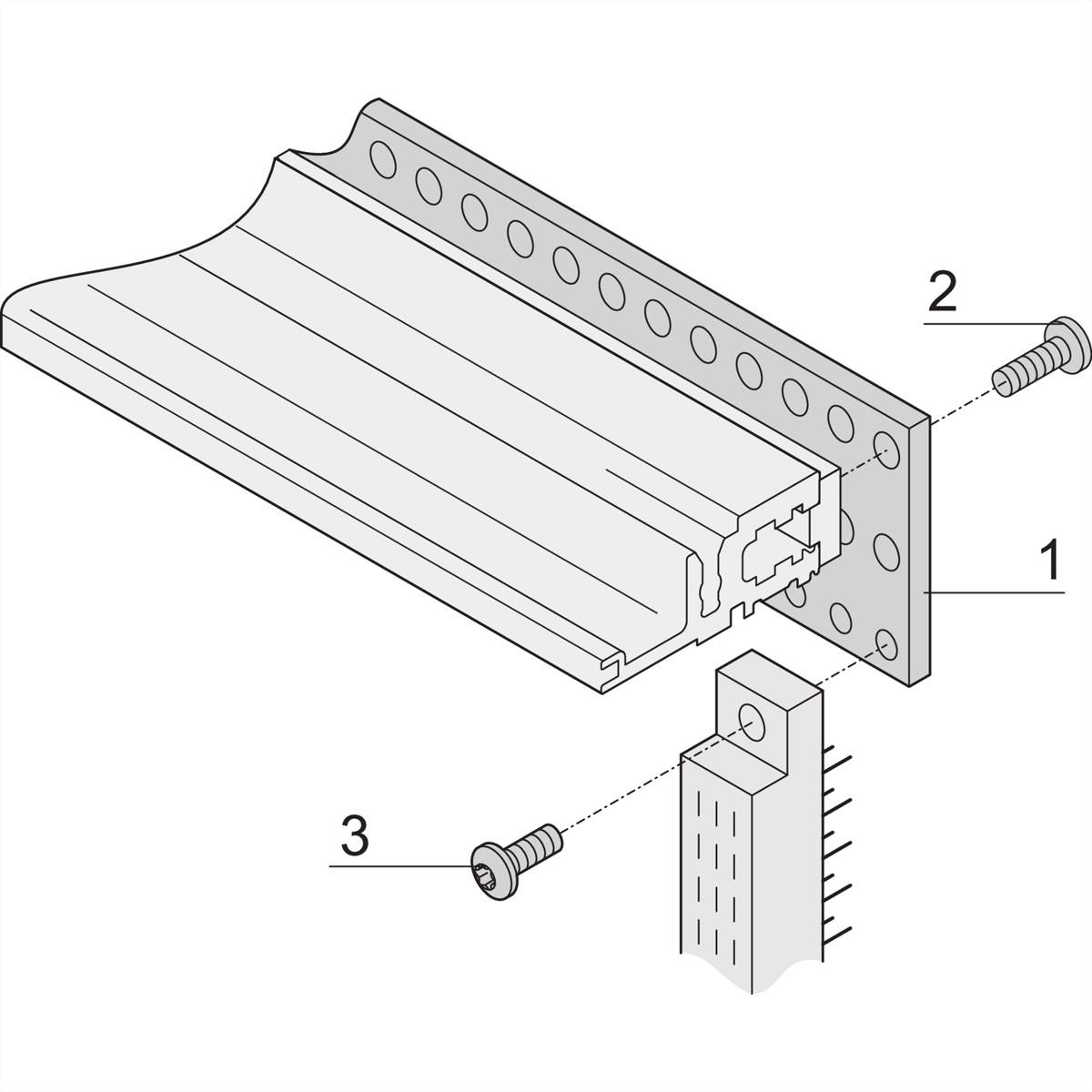 SCHROFF Lochschiene für Steckverbinder nach EN 60603-2 (DIN 41612) - LOCHSCH.84HP F DIN41612 4ST