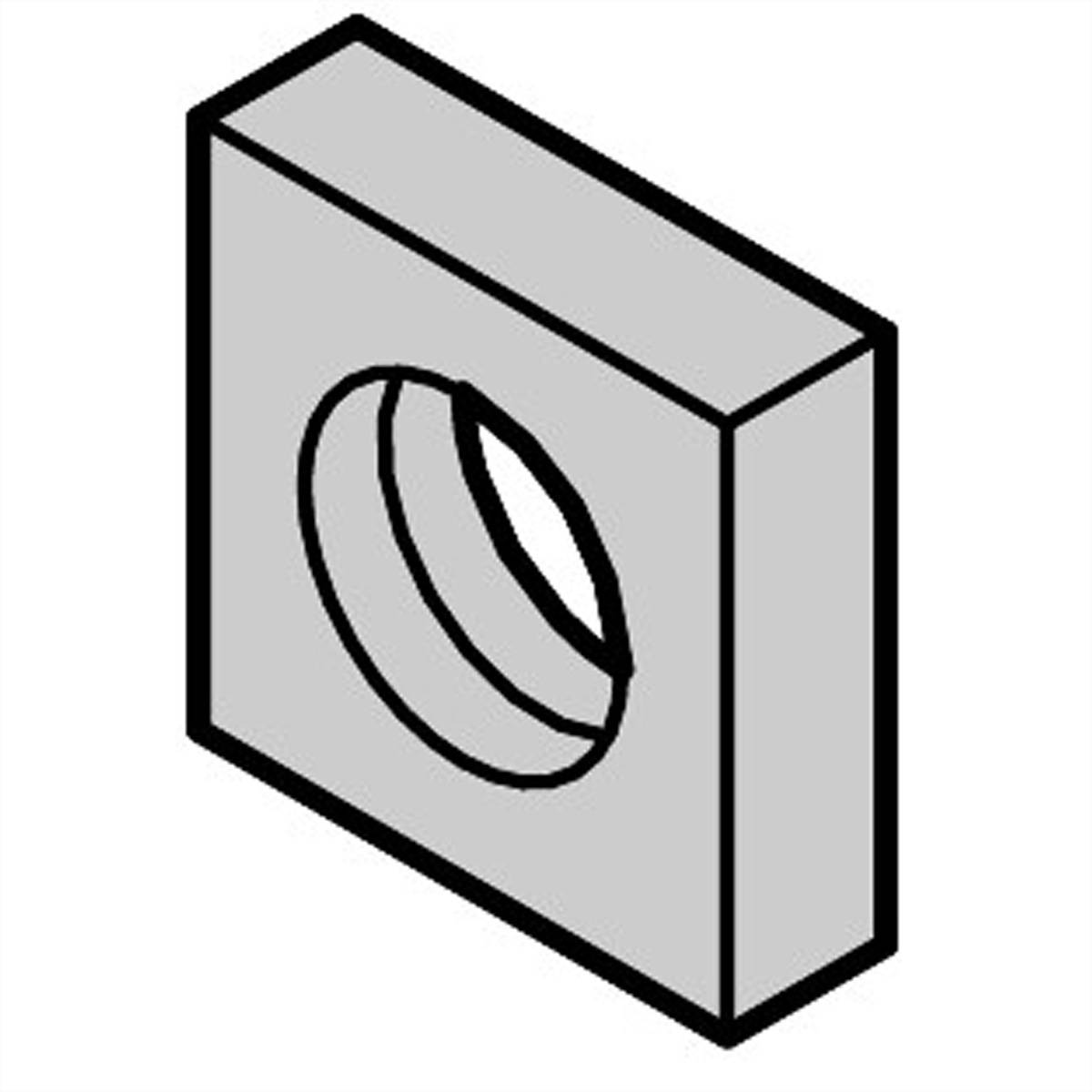 SCHROFF 21100-359, Vierkantmutter, Stahl, Stahl, M2.5, 100 Stück(e)