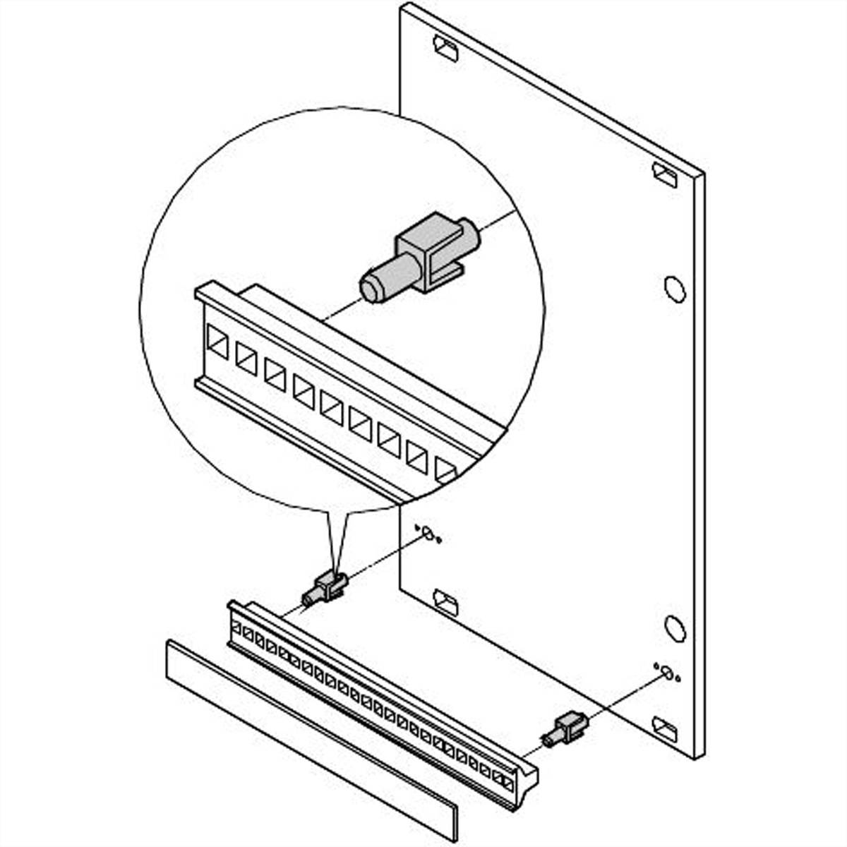 SCHROFF Fixierclip für Kunststoffgriff in Trapezform - FIXIERCLIPS 100STK 19 Schränke &amp, /