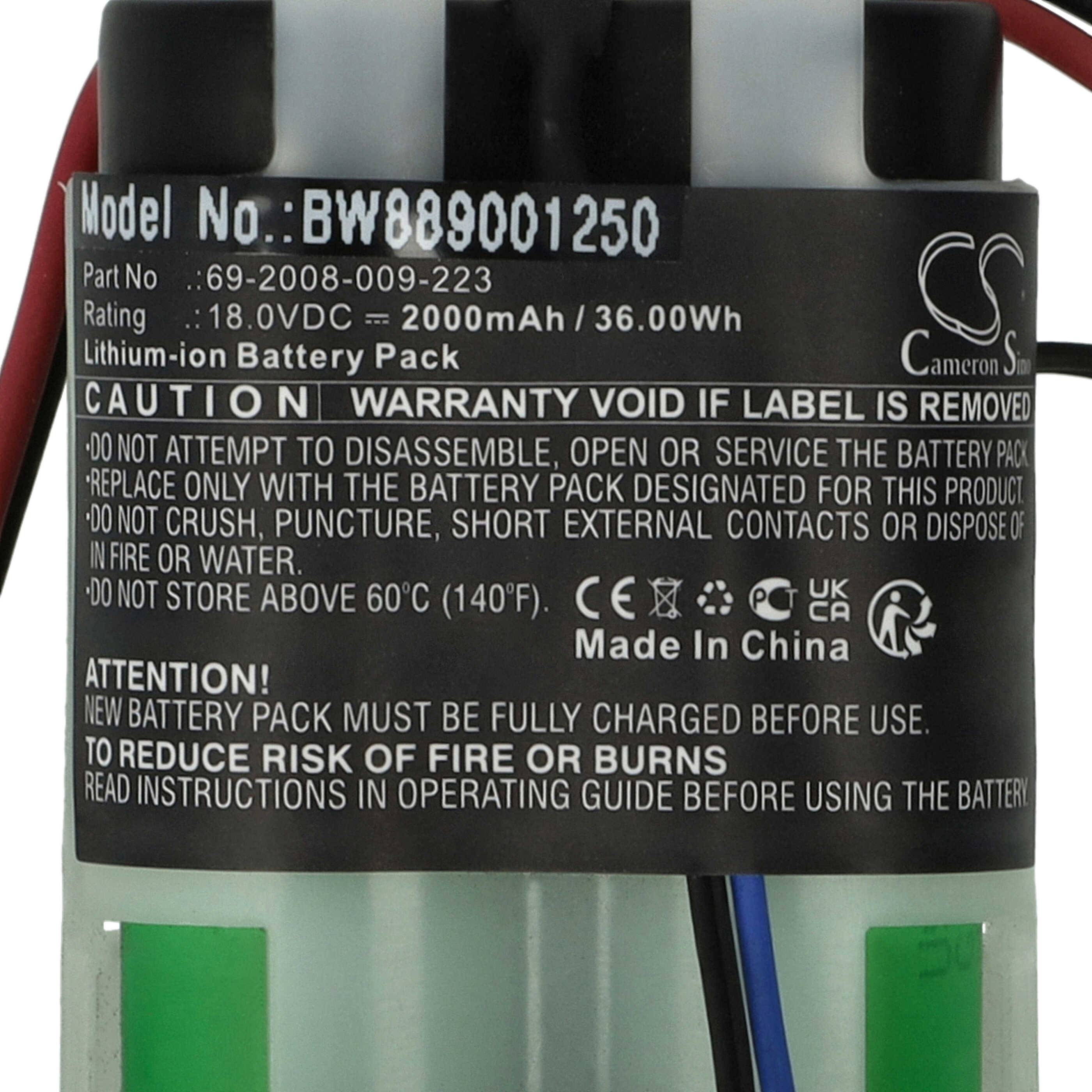 vhbw Akku Ersatz für Philips 69-2008-009-223, 300003446941 für Staubsauger (2000 mAh, 18 V, Li-Ion)