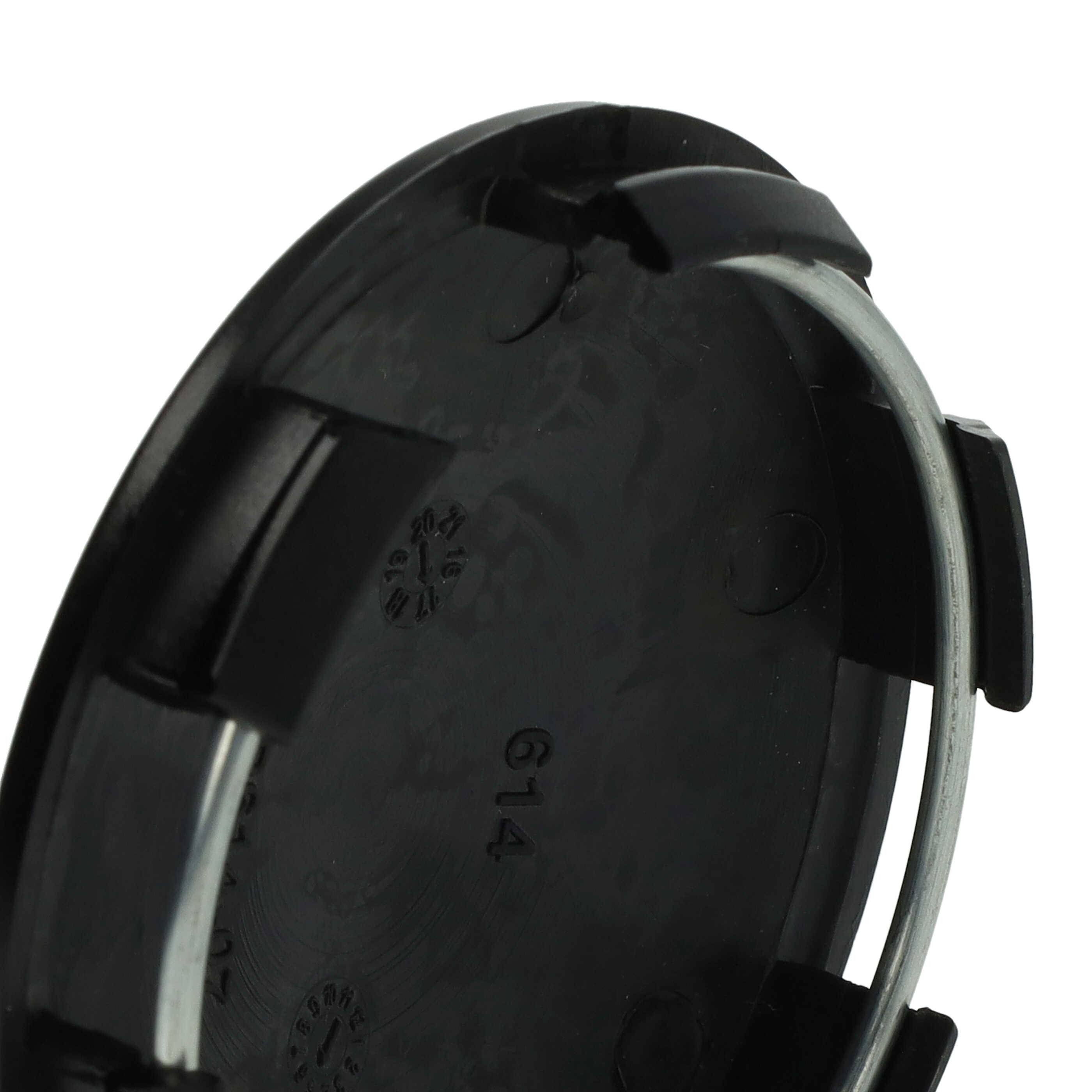 vhbw 4x Nabenkappe kompatibel mit ATS Autos, PKW - Auto Radnabendeckel, 64 mm Schwarz, Kunststoff