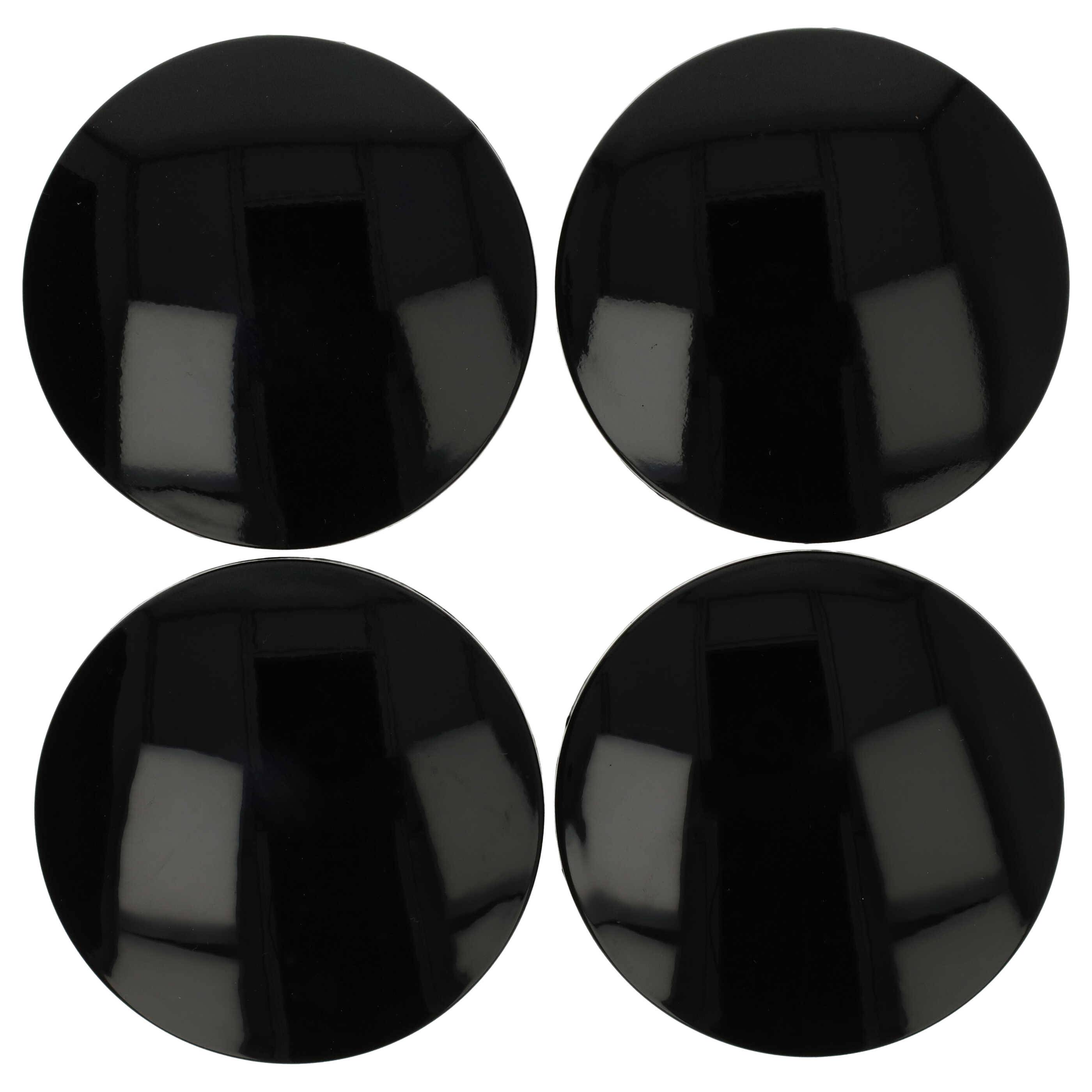vhbw 4x Nabenkappe kompatibel mit RIAL Autos, PKW - Auto Radnabendeckel, 64 mm Schwarz, Kunststoff