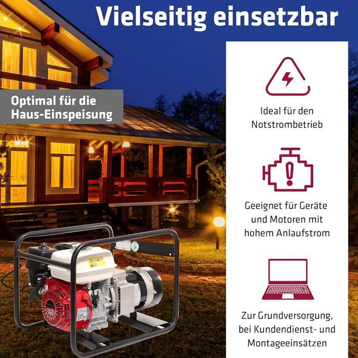 Stromerzeuger SEB 3300W-AVR Motorleistung 3,8kW m.HONDA-Motor GX200 Benzin ELMAG