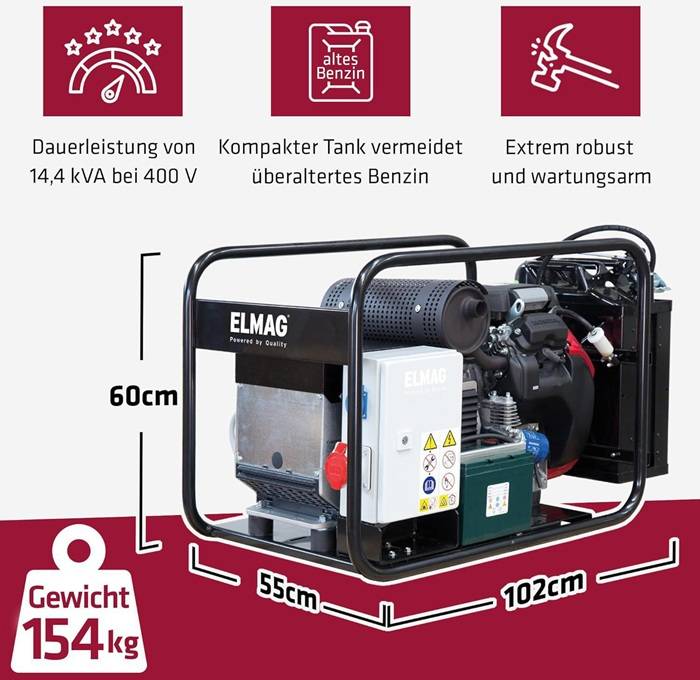 Stromerzeuger SEB 16000WDE-AVR Motorleistung 15kW m.HONDA-Motor GX690 Benzin