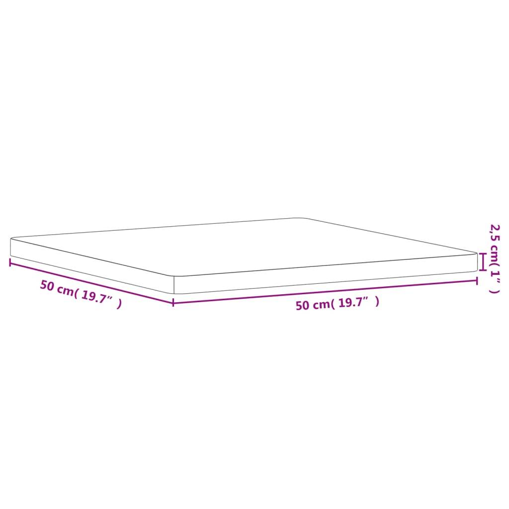 vidaXL Tischplatte 50x50x2,5 cm Quadratisch Massivholz Buche