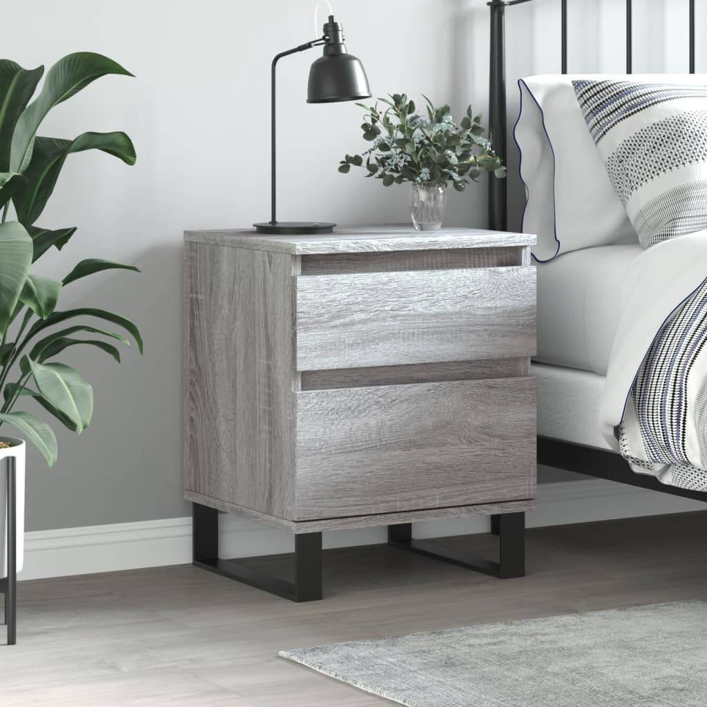 vidaXL Nachttisch Grau Sonoma 40x35x50 cm Holzwerkstoff