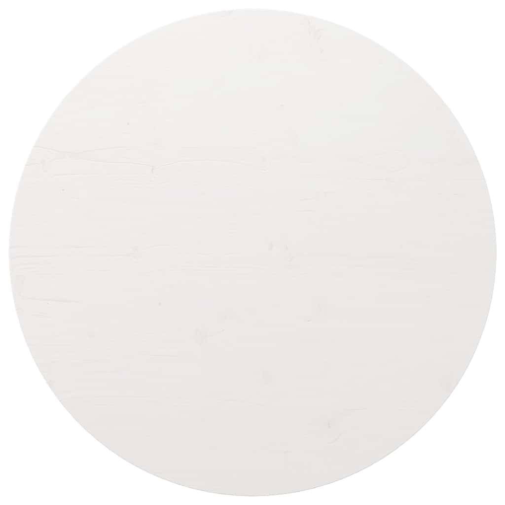 vidaXL Tischplatte Rund Weiß Ø80x3 cm Massivholz Kiefer