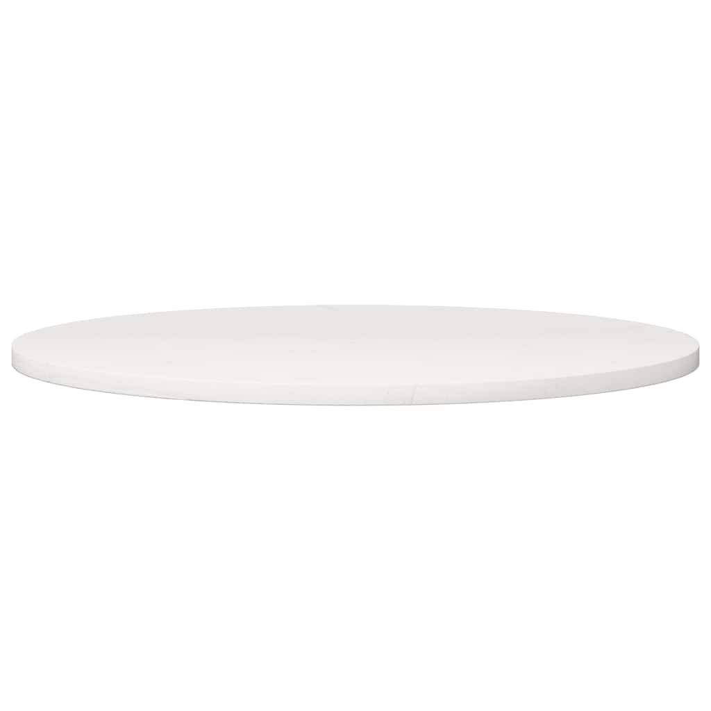 vidaXL Tischplatte Rund Weiß Ø80x3 cm Massivholz Kiefer