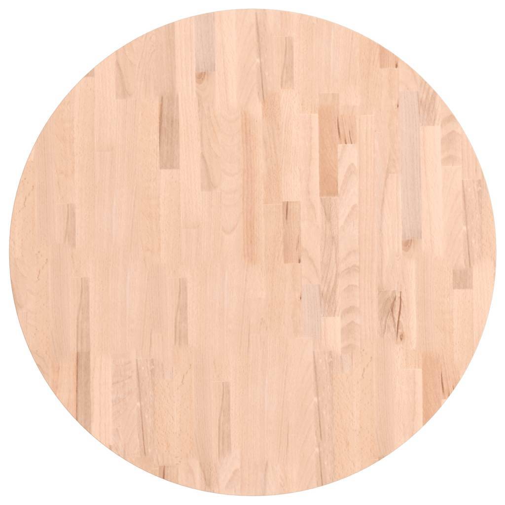 vidaXL Tischplatte Ø80x2,5 cm Rund Massivholz Buche