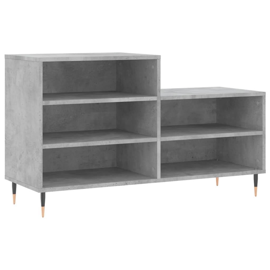 vidaXL Schuhregal Betongrau 102x36x60 cm Holzwerkstoff