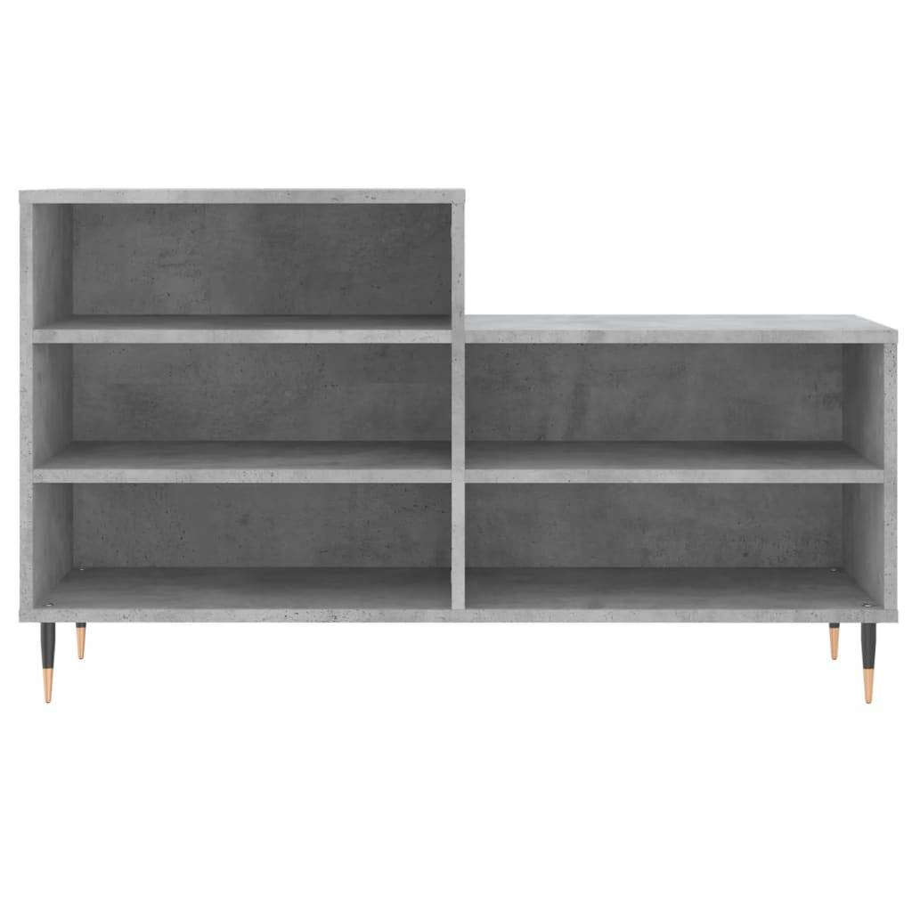 vidaXL Schuhregal Betongrau 102x36x60 cm Holzwerkstoff