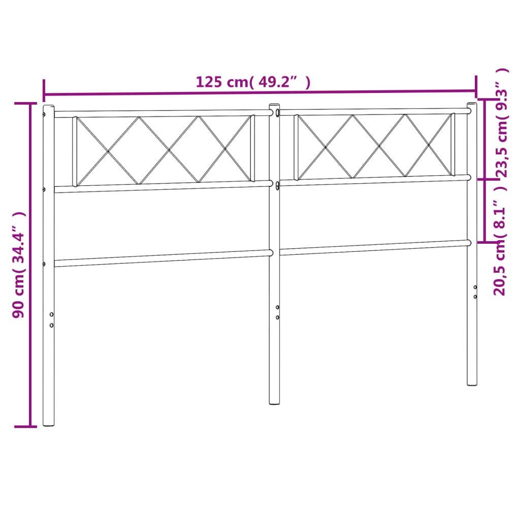 vidaXL Kopfteil Metall Schwarz 120 cm