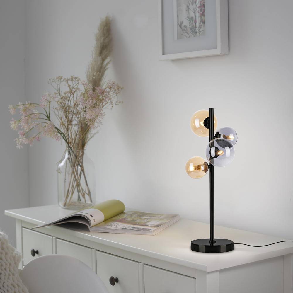 LED Tischleuchte Popsicle in Schwarz-transparent und Gold 4x 3W 1200lm G9 4-flammig