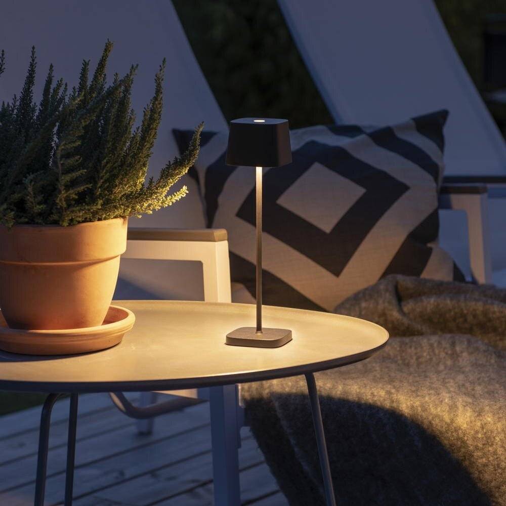 LED Akku Tischleuchte Capri in Schwarz 2,2W 100lm IP54