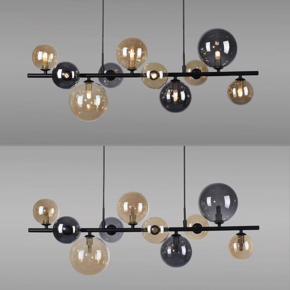 LED Pendelleuchte Popsicle in Schwarz-transparent und Gold 10x 3W 3000lm G9 10-flammig